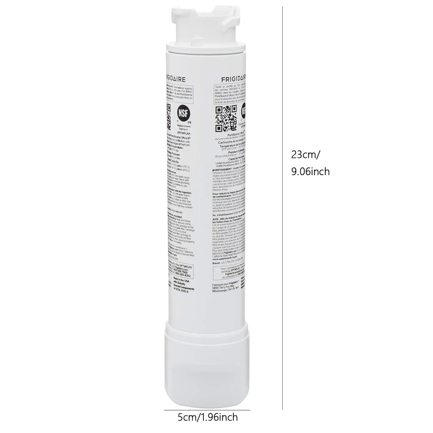 EPTWFU01 PureSource Ultra II Refrigerator Water Filter, 200 Gallons Capacity - Compatible with EPTWFU01, EWF02, Ultra II Models